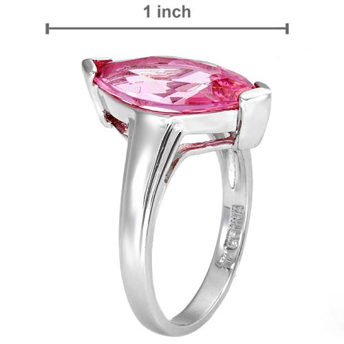 AMAZING 8CT PINK CZ RING IN SOLID 925 SILVER-SZ 8